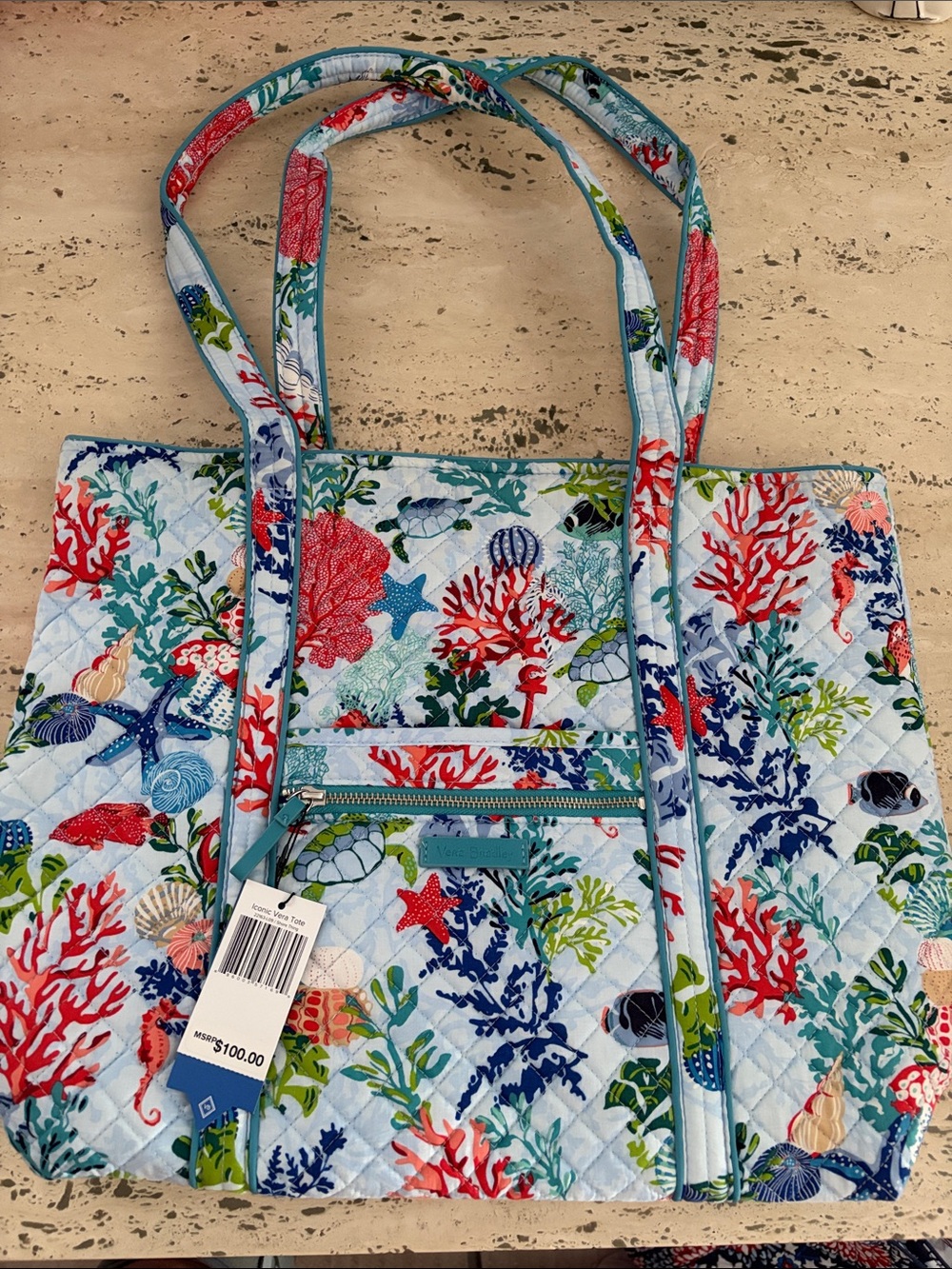 Vera Bradley Iconic Vera Tote Shore Thing
